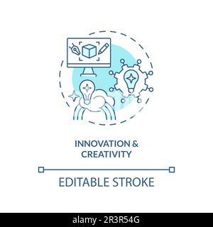 Innovation and creativity turquoise concept icon Stock Vector