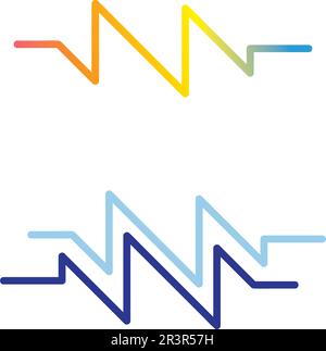 illustration of the sound wave icon vector icon template logo Stock Vector