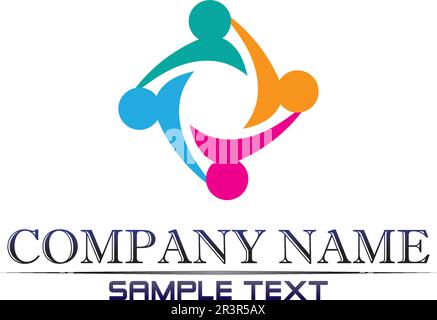 people care success health life logo template icons and community Stock Vector