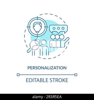 Personalization turquoise concept icon Stock Vector