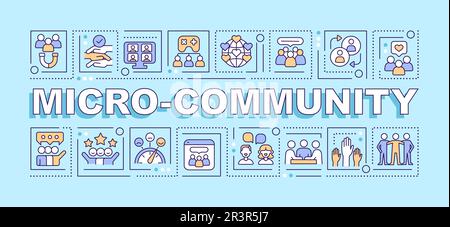 Micro community word concepts light blue banner Stock Vector