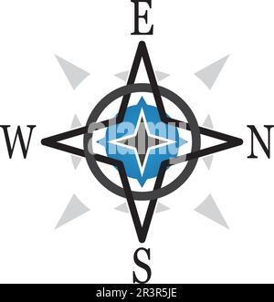 Vector Compass signs and symbols logo Stock Vector