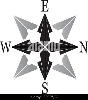 Vector Compass signs and symbols logo Stock Vector