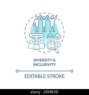 Diversity and inclusivity turquoise concept icon Stock Vector
