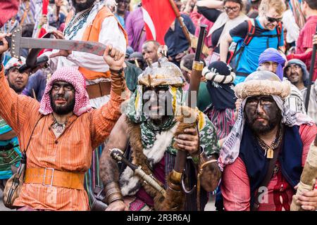 batalla del Pont den Barona, Moros y cristianos, 'Es Firó', Soller, Sierra de Tramuntana, Mallorca, balearic islands, spain, europe. Stock Photo