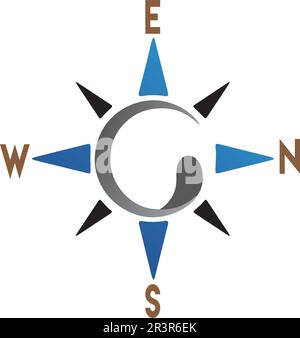 Vector Compass signs and symbols logo Stock Vector