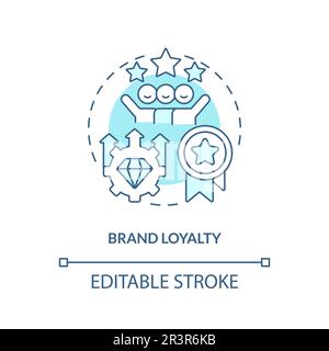 Brand loyalty turquoise concept icon Stock Vector