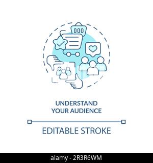 Understand your audience turquoise concept icon Stock Vector
