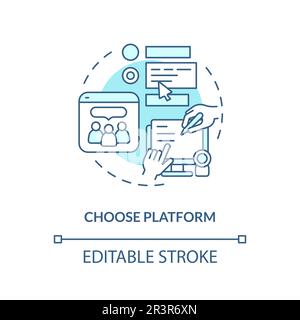 Choose platform turquoise concept icon Stock Vector