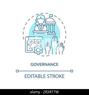 Governance turquoise concept icon Stock Vector