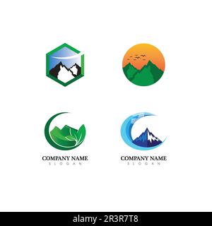 Mountain icon Logo Template Vector illustration design Stock Vector
