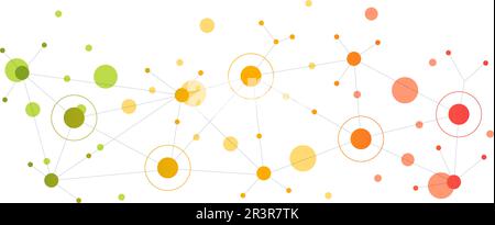 Abstract Social Network Vector Illustration with Polygonal Circles Shapes, Molecules Technology and Connecting Dots or Lines in Hand Drawn Templates Stock Vector