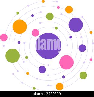 Abstract Social Network Vector Illustration with Polygonal Circles Shapes, Molecules Technology and Connecting Dots or Lines in Hand Drawn Templates Stock Vector