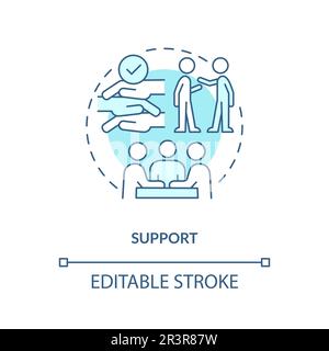 Support turquoise concept icon Stock Vector