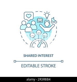 Shared interests turquoise concept icon Stock Vector