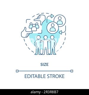 Size turquoise concept icon Stock Vector