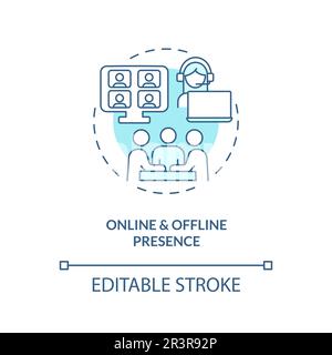Online and offline presence turquoise concept icon Stock Vector