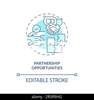 Partnership opportunities turquoise concept icon Stock Vector