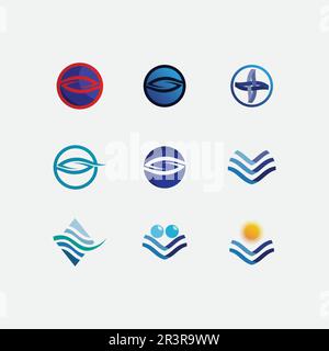 Water wave icon vector illustration design logo Stock Vector