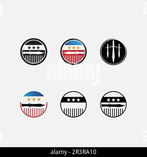 knife and Chef kitchen icon vector Cutlery Kitchen utensils symbol for cooking design logo Stock Vector