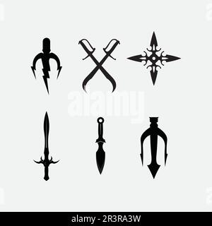 knife and Chef kitchen icon vector Cutlery Kitchen utensils symbol for cooking design logo Stock Vector