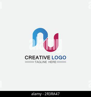 N logo font company logo business and letter initial N design vector and letter for logo Stock Vector