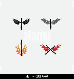 knife and Chef kitchen icon vector Cutlery Kitchen utensils symbol for cooking design logo Stock Vector