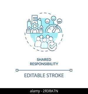 Shared responsibility turquoise concept icon Stock Vector