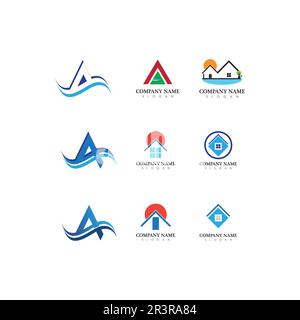 Mountain icon Logo Template Vector illustration design Stock Vector
