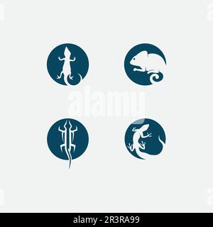 animal vector lizard salamander gecko crocodile and reptiles design logo Stock Vector