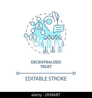 Decentralized trust turquoise concept icon Stock Vector