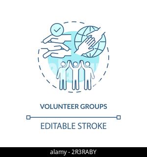 Volunteer groups turquoise concept icon Stock Vector