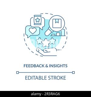 Feedback and insights turquoise concept icon Stock Vector