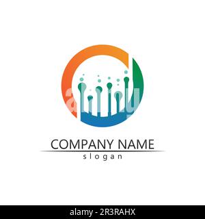 Technology circle logo and symbols Vector Stock Vector