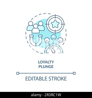 Loyalty plunge turquoise concept icon Stock Vector