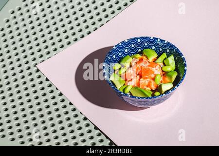 Smoked Salmon Poke Bowl with Cucumber & Edamame