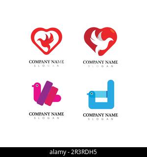 Bird wing Dove Logo Template vector illustration Stock Vector