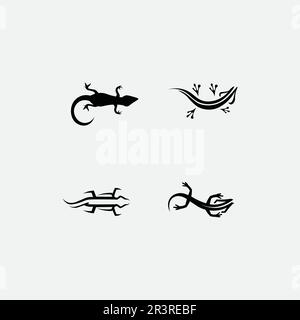 animal vector lizard salamander gecko crocodile and reptiles design logo Stock Vector