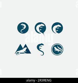 animal vector lizard salamander gecko crocodile and reptiles design logo Stock Vector