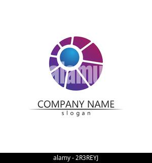 Technology circle logo and symbols Vector Stock Vector