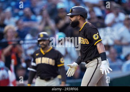 San Diego Padres' Rougned Odor bats during the first inning of a