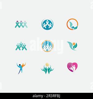People logo, Team, Succes people work, Group and Community, Group Company and Business logo vector and design Care, Family icon Succes logo Stock Vector