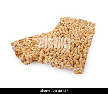 Puffed rice bars (kozinaki) on white background Stock Photo