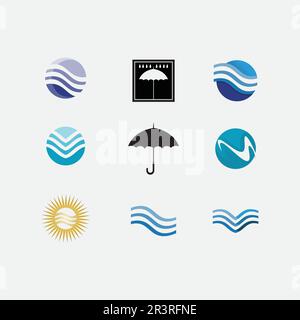 Water wave icon vector illustration design logo Stock Vector