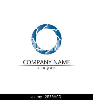 Technology circle logo and symbols Vector Stock Vector