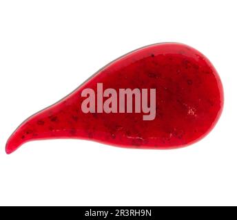 Red blob of blueberry jam isolated on white background Stock Photo