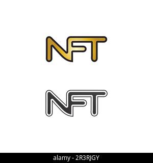 NFT letter and font technology  line icon set Crypto Icon or Logo Symbol vector illustration Stock Vector