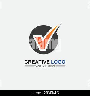 Checklist check mark logo vector or icon. Tick symbol in green color illustration. Accept okey symbol for approvement or cheklist design Stock Vector