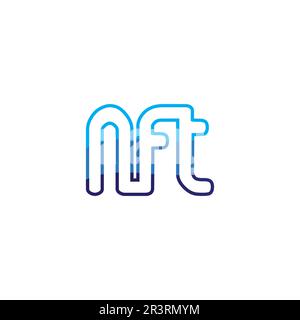 NFT letter and font technology  line icon set Crypto Icon or Logo Symbol vector illustration Stock Vector