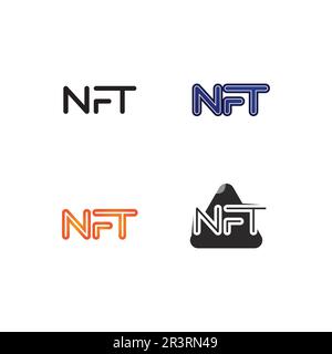 NFT letter and font technology  line icon set Crypto Icon or Logo Symbol vector illustration Stock Vector